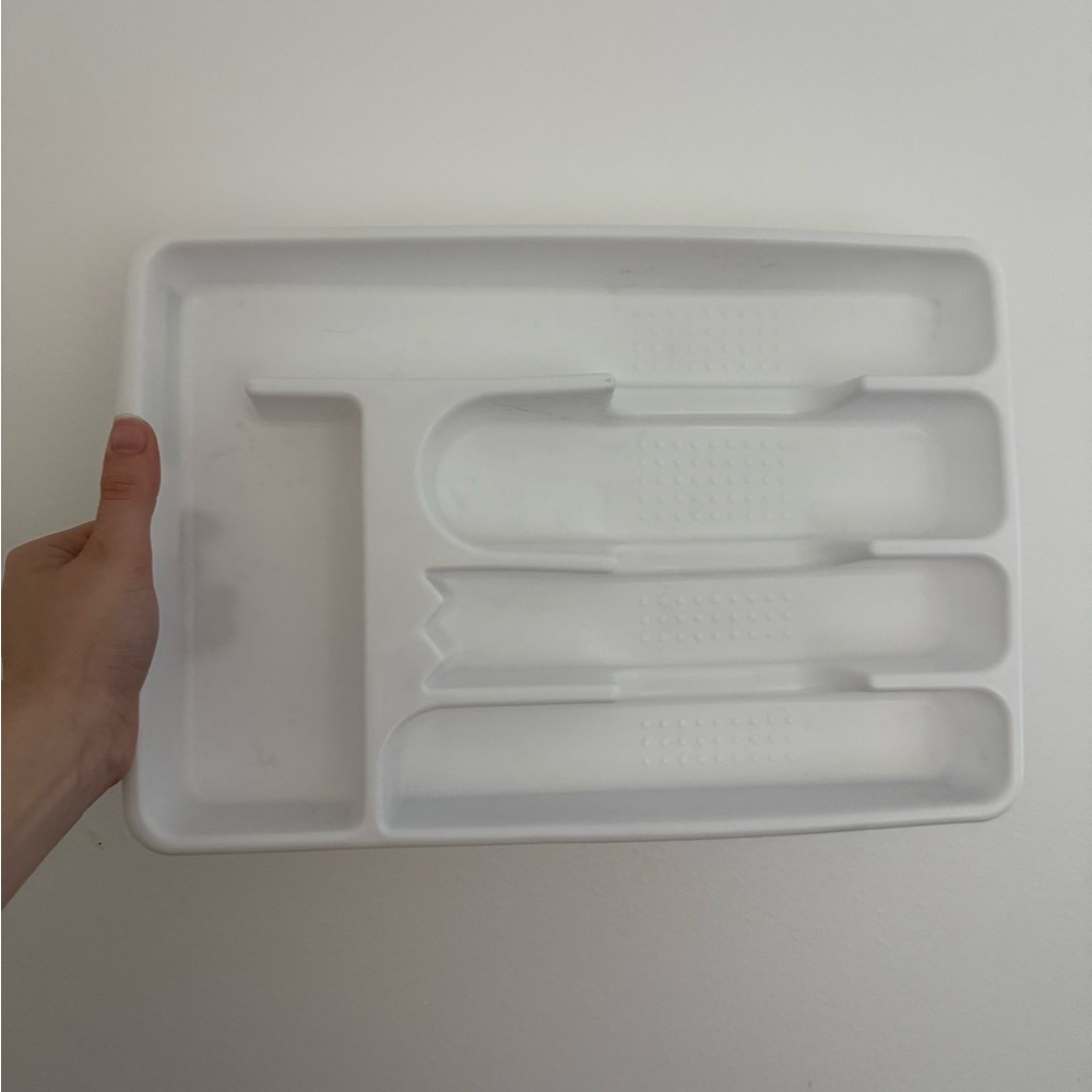 White Cutlery Tray Organizer